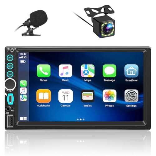 Autoradio 2 DIN Compatibile con Wireless Carplay & Android Auto,7 Pollici Touchscreen Stereo Auto Bluetooth con Schermo,Radio Auto con Mirror Link/USB/AUX/FM/Microfono, Supporta Telecamera Posteriore