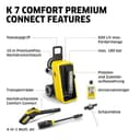 Kärcher Hochdruckreiniger K 7 Comfort Premium Connect, Druck: max. 180 bar, Fördermenge: 600 l/h, Fläche: 60 m²/h, extra Flexibler Hochdruckschlauch, Schlauchtrommel, App-Steuerung - 10