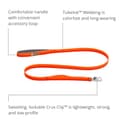 Ruffwear, Front Range Hundeleine, 1,5 m Lange Leine mit gepolstertem Griff für den täglichen Spaziergang, Blaze Orange - 2