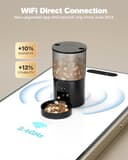 Distributore Automatico Cibo Gatti Cani WiFi: Dosatore Crocchette per Animali Domestici con 10S Registrazione - Mangiatoia Automatica per Cibo Distributore Crocchette Gatto Timer Nero 4L - 2