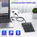 2-in-1 Numpad Wired & USB-Hub mit USB-C & USB-A-Kabeln, Ergonomischer 15° Nummernblock mit 3 USB 2.0 Hub, 18-Tasten Ziffernblock für macbook/Laptop/iPad/PC/Windows/MacOS, Schwarzer USB-C Ziffernblock - 2