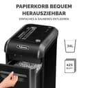 Fellowes 18 Blatt Aktenvernichter, Partikelschnitt (P4) Papierschredder für Büro, Powershred 99Ci, Schredder mit 100% staufrei Technologie, Safesense, Energiesparsystem, 34L Papierkorb, CD Schredder - 7