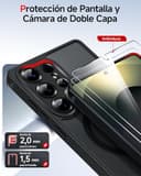LeYi Funda Magnética para Samsung Galaxy S25 Ultra [NO S25] y Protector de Cámara, Compatible con MagSafe Movil Carcasa Antigolpes Antihuellas, 2 PCs Cristal Templado, Negro - 4