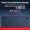 Compatible for MacBook Air 15 inch Case M4 2025 2024 2023 M3 M2 [100% Match Official Color] [Ultra Thin Armor] Protective Hard Shell Matte Cover for Laptop A3241 A3114 A2941 - Midnight Clear - 3