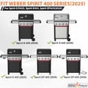 Full Size Griddle Insert with Handles for Weber Spirit 400 Series(2025 Models), Flat Top Grill Insert Replacement Parts for Weber Spirit E425 S425 E435 EP425 EP435(2025), Non-stick Carbon Steel, Black - 2