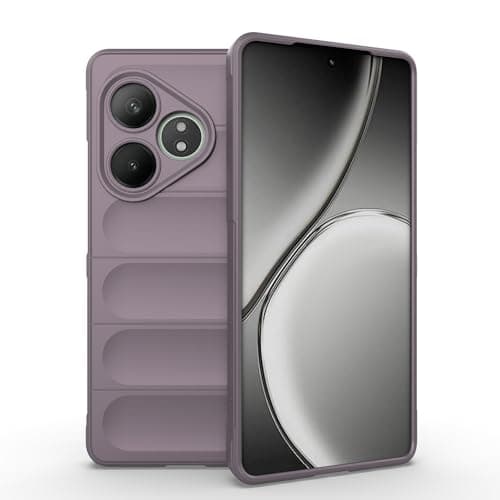 ESTH® Custodia Silicone Liquido per Realme GT 6T 5G/Realme GT Neo6/GT Neo6 SE con Protezione Anti-Germi e Fodera in Microfibra, Cover in Silicone a Antiurto 360°, Viola chiaro