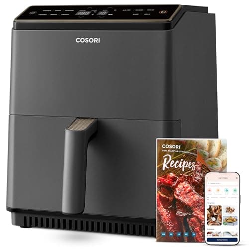 COSORI Dual Blaze Airfryer - Smart Hot Air Fryer with WiFi - 6.4L XXL Air Fryer - 11-in-1: Baking, Grilling, Bread, Chicken - 80+ Recipes - Dishwasher Safe, Grey