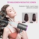 Ionen Föhn AC Motor 1800W Haartrockner, slopehill Schnelltrocknen Hair Dryer, Salon Haarfön mit Heiß-/Kalttaste, 3 Fön Concentrators and Diffuser, 3 Temperatureinstellungen, 2-Gang（Violett） - 3