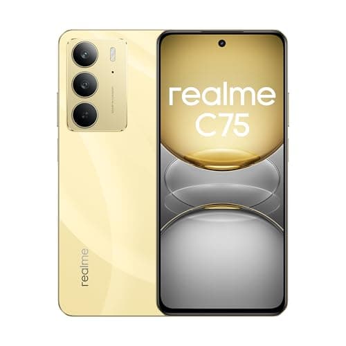 realme C75 Smartphone, Dual SIM, 8GB RAM + 256GB Storage, 6000mAh Battery, 6.72" FHD+ Display, 50MP Dual Camera, 4G LTE 12 Months Warranty - International Version (Gold)