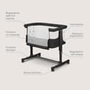 lionelo Aurora 3in1 Culla Co-sleeping e Lettino da viaggio per neonato bambini fino 9kg Regolabile in altezza e Inclinazione Parete aperta rete traspirata Materasso innovativo Zanzariera - 9