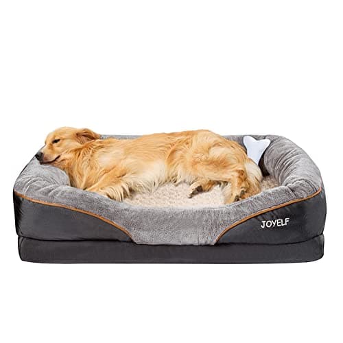 JOYELF, Cuccia ortopedica per cani in memory foam con copertura rimovibile e lavabile, con giocattolo con sonaglio