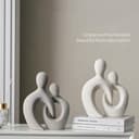 Escultura romántica de Pareja en cerámica Blanca - Estatua Moderna de Amantes para Decorar Sala de Estar, Oficina y Dormitorio Aniversarios y San Valentín - 7