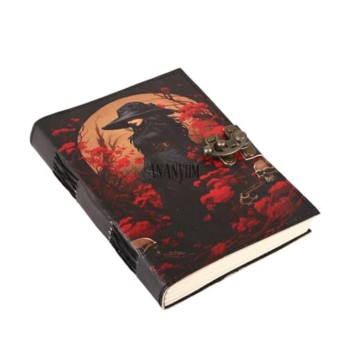 ANANYOM Handmade Leather Journal,Arciero Storica vintage Leather Journal (Multi colour) Notebook With 200 Blank White Paper, Unruled, Brass Clasp Lock Journal for Men & Women, Multi Colour