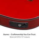 Ibanez GA35TCE-SRR Classical Electro Acoustic Guitar – Thinline Cutaway Nylon String with Spruce Top, Sapele Back & Sides, Undersaddle Pickup, AEQ210T Preamp & Onboard Tuner - Sapphire Red High Gloss - 7