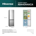Hisense RB440N4ACA Frigorifero Combinato Total No Frost, Inox, 200x60 cm, Risparmio Energetico Classe A, Grande capacità 335L, Bassa Rumorosità 35db, Porta reversibile, Motore inverter - 2