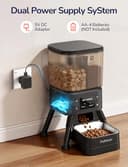 Automatic Cat Feeder Dual Hopper, PalNests 5G/2.4G Smart WIFI Dry Food Auto Dispenser with Timer, 4L Auto Pet Feeder - Customize Feeding Schedule with Stainless Steel Bowl, Contains Desiccant - 5