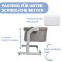 Chicco Next2Me Magic Evo, Beistellbett für Babys, mit Schaukelmodus, Kippfunktion, aufklappbarem Seitenteil, Verstellbarer Höhe, 4 Rädern, inkl. Matratze und Reisetasche, Beige - 5
