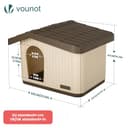VOUNOT® Casa para Gatos de Plástico 60x51x41 cm, Caseta Mascotas Casita Cabaña de Perros Techo Desmontable Rejilla de Ventilación Patas Antideslizantes, Fácil de Montar para Interior y Exterior Beige - 3