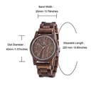 MUJUZE Herren Holzuhr mit Japanischem Uhrwerk –﻿ Holz Uhr Analog Quarz Armbanduhr mit Leuchtzeigern – Holzarmbanduhr für Männer –holzuhren Geschenkidee (MUJUZE07 Walnut) - 6