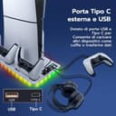 Tolesum Verticale Supporto con Raffreddamento per PS5/PS5 Pro/PS5 Slim,Supporto di Ricarica per Doppio Controller PS5 con USB/Ventola a 3 Livelli/luce RGB per PS5 UHD& Digital /PS5 Slim Disc & Digital - 6