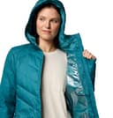 Columbia Long Hooded Jacket Heavenly-Chaqueta Larga con Capucha, Azul (Azul Río), M para Mujer - 7