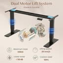 FLEXISPOT Escritorio Elevable Eléctrico Mesa Regulable en Altura 180x80 cm con 2 Potentes Motores Escritorio Estable Escritorio de pie Eléctrico Regulable en Altura con Función Memoria(Negro+Marrón) - 3