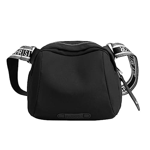 Nuova borsa a tracolla in tessuto di nylon leggero casual alla moda for donna(Black)