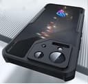GIOPUEY Funda Compatible con ASUS ROG Phone 9 Pro, Carcasa Dura de PC + TPU Suave, Alta Transparencia, Funda Transparente, Airbag Anticaídas, Sin Amarilleo - Black - 4