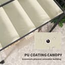 Outsunny 3 x 4m Pergola with Retractable Roof Canopy, Aluminium Frame Garden Gazebo Outdoor Sun Shade Shelter for Grill, Patio, Deck, Khaki - 5
