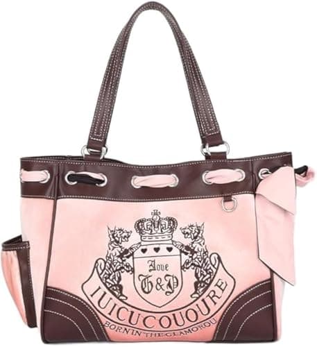 Y2K Women's Vintage Retro Chic Embroidery Velvet Shoulder Bag Large Capacity E-Girls Tote Bags Shopping Handbags, pink