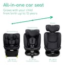 Bebeconfort RevolveFix Plus 360 i-Size, 360 Swivel Car Seat, 0-12 Years, 40-150 cm, ISOFIX Car Seat, Support Leg Installation, 360 Rotation, 8 Recline Positions, 12 Headrest Positions, Full Black - 2