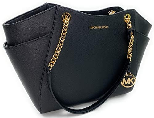 Michael Kors Jet Set Travel Large Chain Shoulder Tote Black 35T5GTVT3L