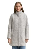 TOM TAILOR Denim Damen Bouclé Wollmantel mit Stehkragen - 1
