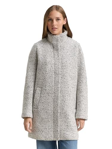 TOM TAILOR Denim Women's Coat, 35878 - White Black Boucle, XXL