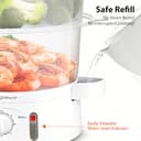 Aigostar Fitfoodie 30CFO - Vaporera Eléctrica 9L Capacidad, 800 W, Libre de BPA, Temporizador hasta 60 Minutos. 3 Recipientes Apilables, Cuenco para Preparar arroz. Diseño Exclusivo - 6