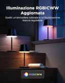 Govee Lampada da Tavolo senza Fili, RGBICWW Lampada da Comodino LED Compatibile con Mattel Alexa, Dimmerabile 500lm e Ricaricabile 4800mAh, 72 Scene, 2700-6500K per Soggiorno Camera da Letto Scrivania - 2