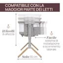 Chicco Next2Me Armonia, Culla Neonato Fianco Letto, Spondina Apribile, 11 Livelli di Altezza, Altezza Regolabile da 66 fino a 83 cm, 4 Ruote, Ottima Circolazione dell’Aria, Grigio Chiaro Melange - 4