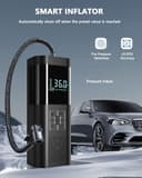 SERVOMASTER Compressore Aria Portatile, Gonfiatore Elettrico Portatile 150PSI, Compressore Auto con Funzione di Arresto Automatico, Display Digitale e Luce LED, per Auto, Moto, Biciclette, Palloni - 4