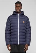 Giacca Invernale da Uomo con Cappuccio, Calda e Trapuntata, Piumino Adatto anche alle Mezze Stagioni Colore: Blu/Bianco/Blu, Taglia: 3XL - 7