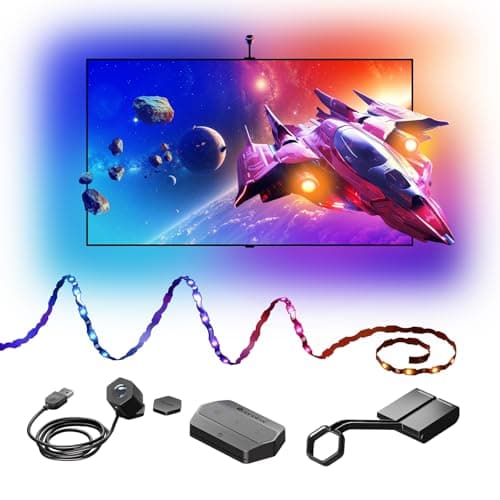 Nanoleaf 4D V2 Tira LED Espejo de Pantalla para TV 65", Retroiluminación RGB Inteligente, Zigzag Flexible con Cámara, Música Sync, Wi-Fi/Bluetooth, Control App y Voz (Alexa/Google/Apple)