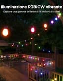 Govee Catena Luminosa Esterno, 15M Lampadine LED RGBIC Bianco Caldo, Controllo APP WiFi con Alexa Luci da Esterno, IP66 Impermeabile, 111 Modalità di Scena, Adatto per Giardino, Balcone, Gazebo - 3