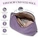 GASSDA Bolso de mano grande para mujer, bolso de la compra, bolso de pana con cremallera para trabajo, compras, fitness, viajes, A-morado claro, 45 x 40 x 10.5 cm, Minimal - 6