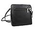 Lusso in pelle Genuine Italian Suede Front & Leather Back Handbag Crossbody Shoulder Bag with Detachable Strap (Black) - 3