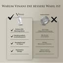 Vinani Ring aus 925 Sterling Silber - Schmaler Damenring klassisch schlicht mattiert als Partnerring für Frauen, nickelfrei & antiallergisch, Designed in Deutschland, RCL58 - 6