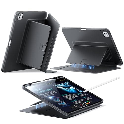 ESR Funda para iPad Pro 13 Pulgadas M5/M4 (2025/2024), Soporte Vertical, Múltiples Ángulos de Soporte, Funda Ultraestable para iPad Pro 13" con Portalápices, Serie Flip Híbrida,Negro