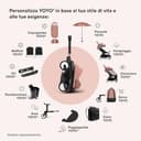 Passeggino Stokke YOYO3 da 6 mesi - Include telaio nero/cuscino seduta Ginger + Capottina - Si ripiega e si apre in un lampo - Leggero e compatto - Compatibile con il bagaglio a mano - 9