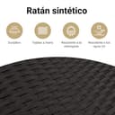vidaXL Set de Muebles jardín 5 pzas con Cojines ratán sintético Negro - 4