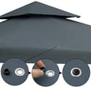 CASARIA® Pavillon Lorca 3x3m Metall Wasserabweisend UV-Schutz 50+ mit Seitenteile Stabil Gartenpavillon Modern Anthrazit - 4