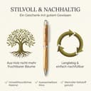 OLIQUE Kugelschreiber personalisiert, Olivenholz - Edler Holzkugelschreiber mit Gravur und Samtetui als individuelles Geschenk - 5