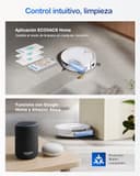 ECOVACS DEEBOT T80 Omni Robot Aspirador y mopa, 18 000 Pa, Fregona autolavable instantánea OZMO Roller, ZeroTange 3.0, Lav mopa con Agua Cal a 40-75 °C, Secado Aire Cal, Blanco - 8